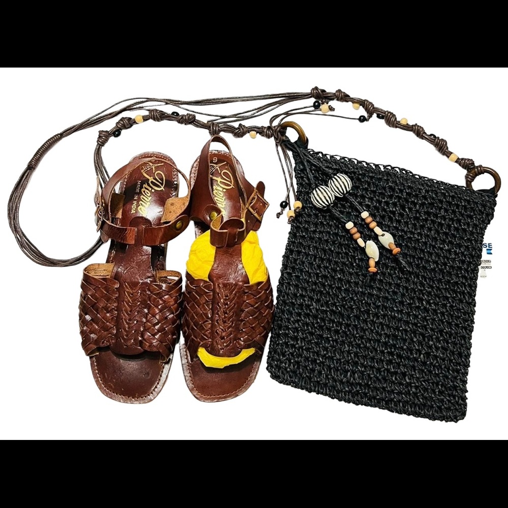 Genuine Leather Sandals & Crossbody